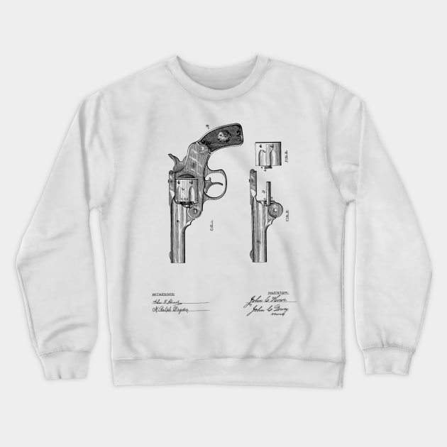 Revolving Fire Arm Vintage Patent Hand Drawing Crewneck Sweatshirt by TheYoungDesigns